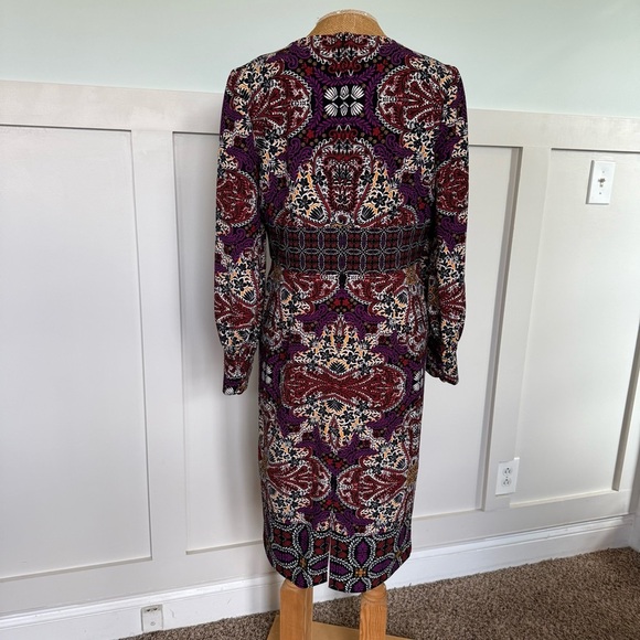 CHICO'S Warm Medallion Print Sheath Long Sleeve Dress Women’s 1 Size 8/10 - Picture 5 of 9